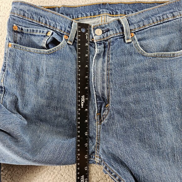 Levis Jeans Mens 36x30 505 Blue Straight Leg Zip Fly - Picture 9 of 16